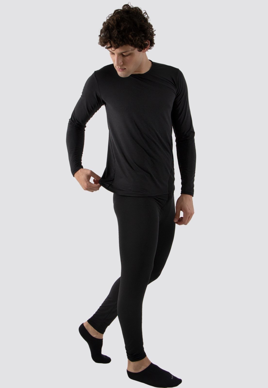 Conjunto Térmico Rioutlet Calça + Blusa Manga Longa Poliflex Preta