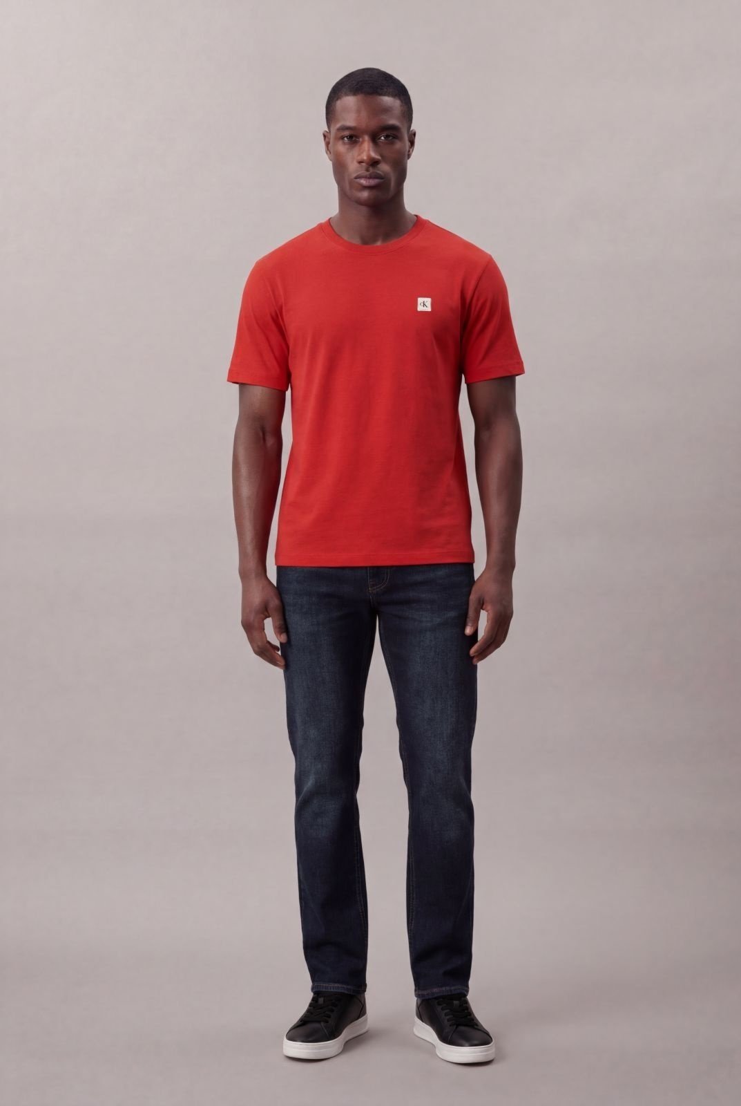 Camiseta Manga Curta Calvin Klein Jeans Masculino Algodão Egípcio - Vermelho Calvin Klein Jeans