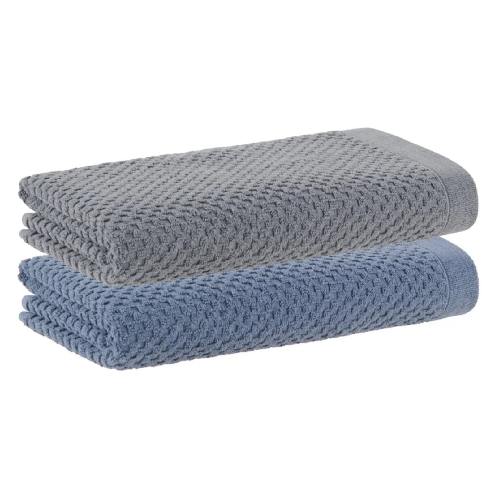 Jogo 2 Toalha Banho Gigante Buddemeyer Algodão Macia Alta Absorção Yumi Azul Cinza