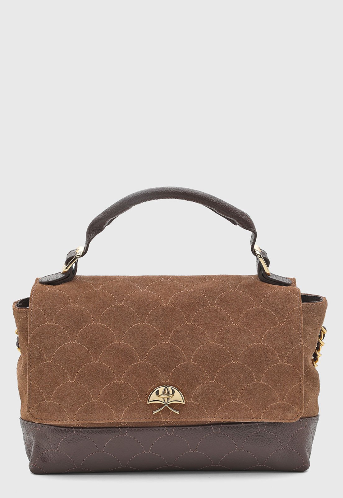 Bolsa Luiza Barcelos Camurça Couro Marrom