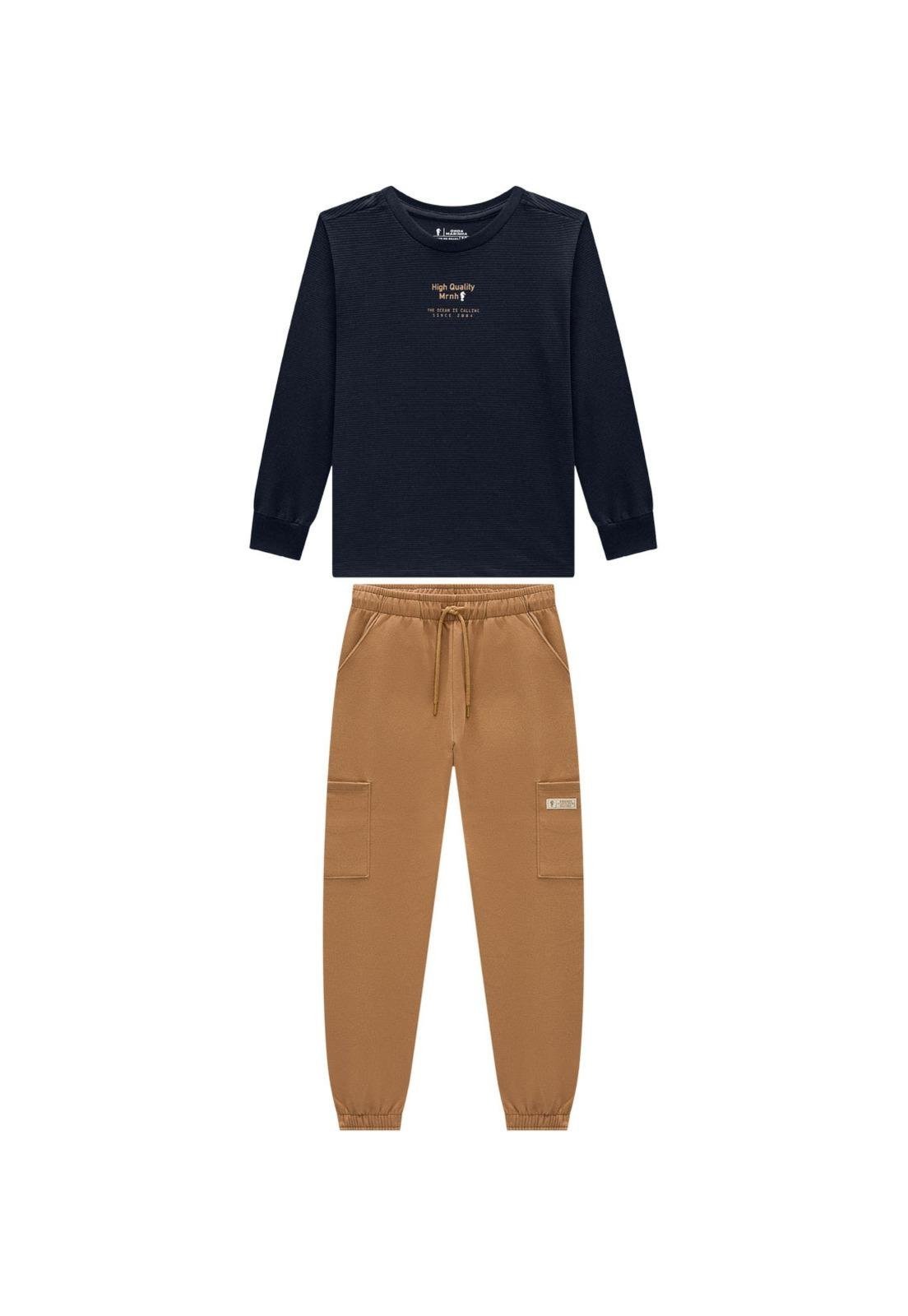 Infantil - Conjunto Calça Menino Onda Marinha 10 Preto