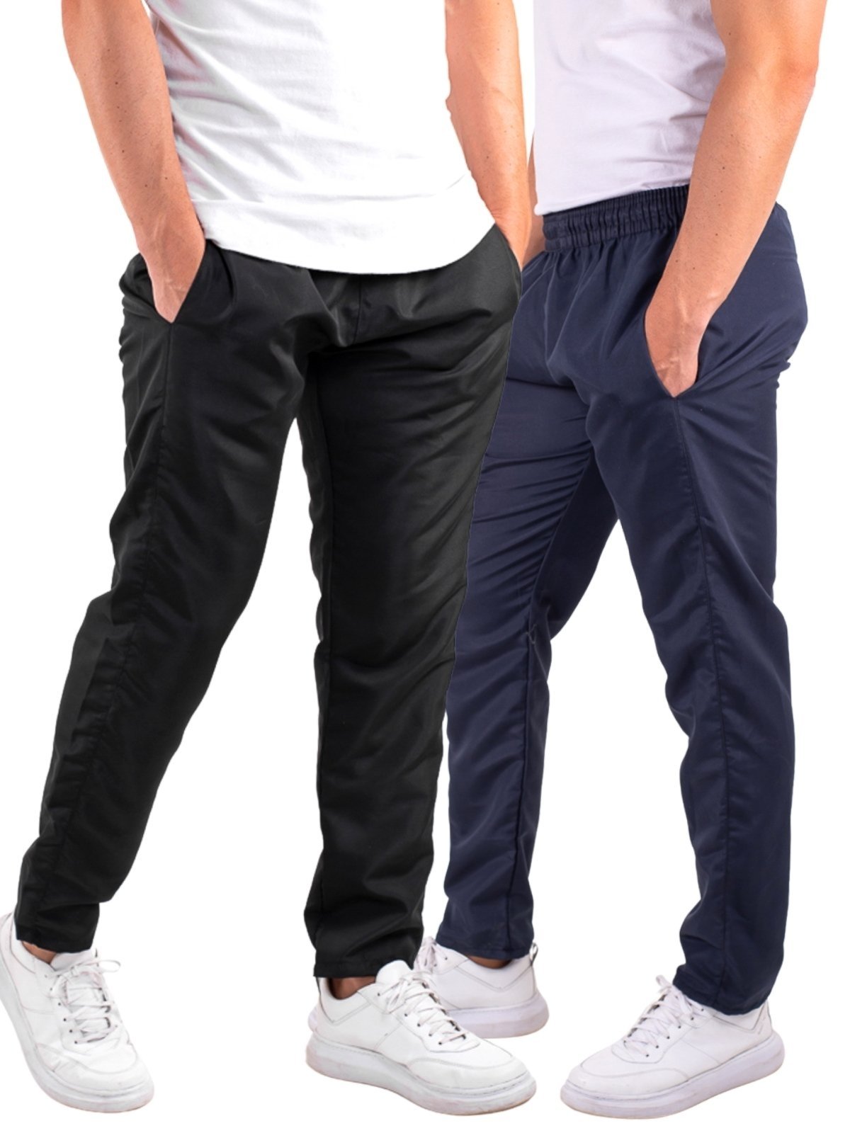 Kit 2 Calças Masculina Academia Treino Tactel com Bolsos Laterais