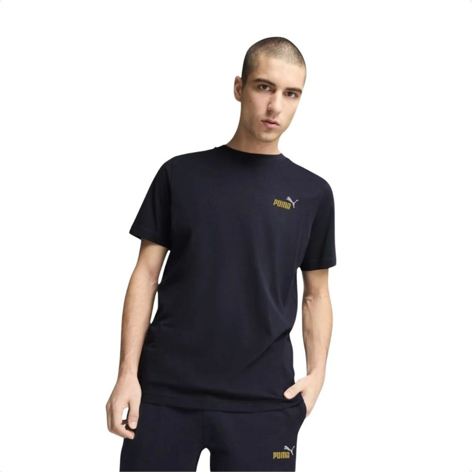 Vista 2 Camiseta Masculina Puma Essential 2 Color Small Logo azul Puma azul