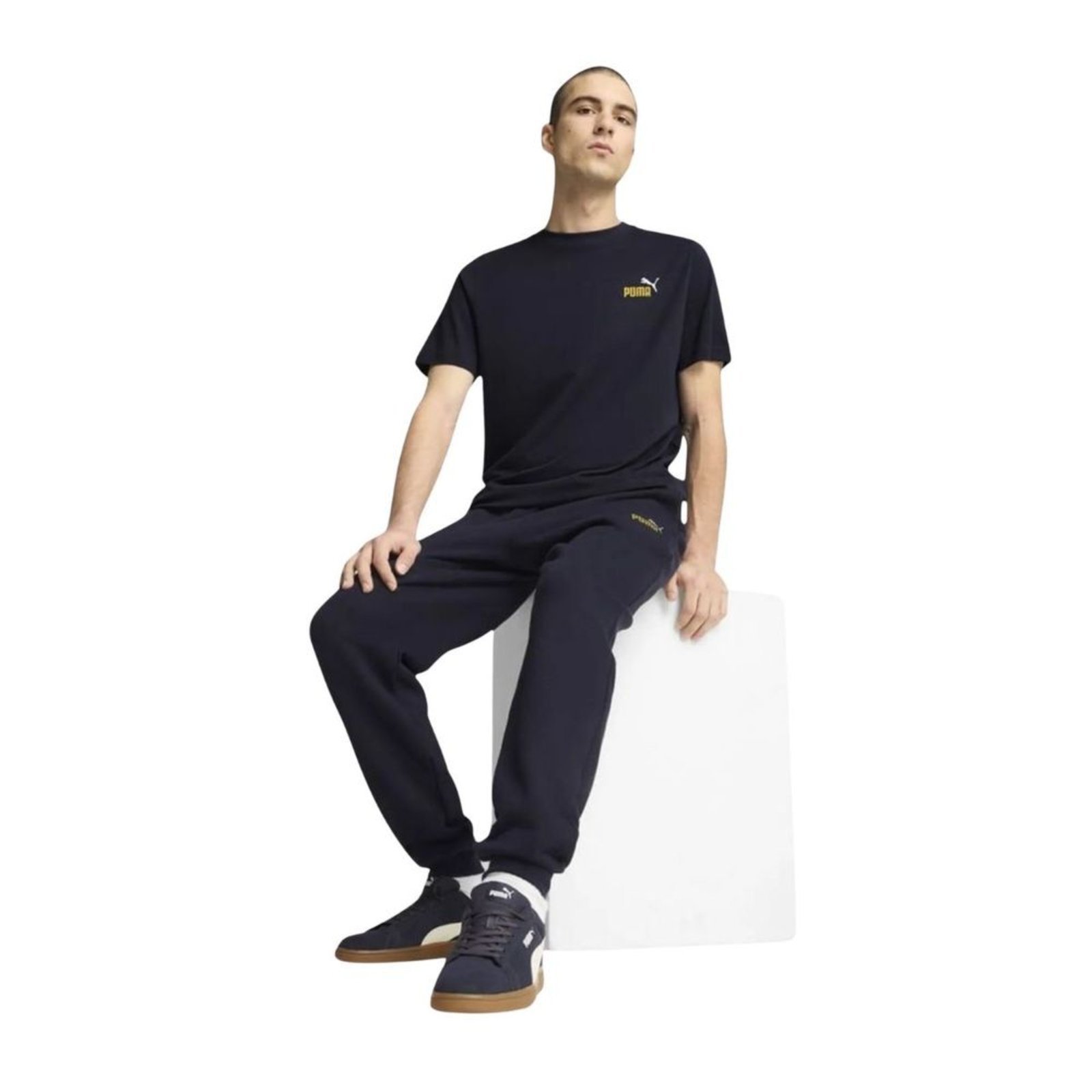 Vista 3 Camiseta Masculina Puma Essential 2 Color Small Logo azul Puma azul