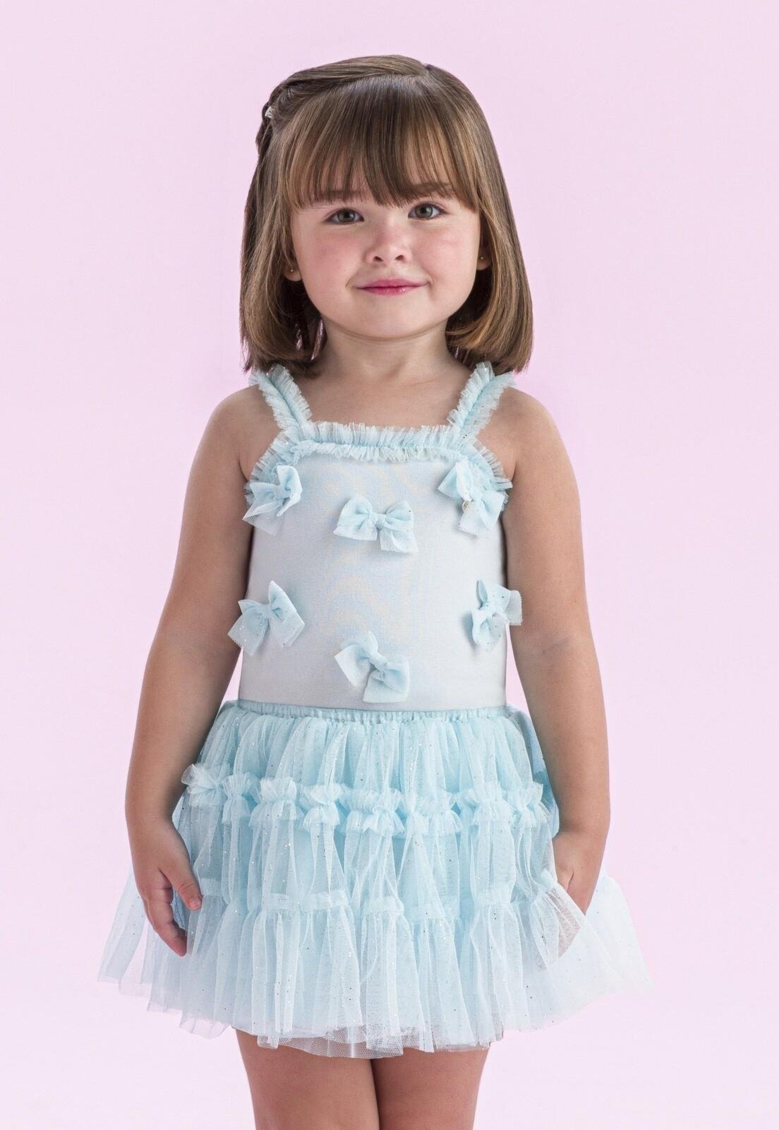 Vista 2 Infantil - Conjunto Saia Festa Menina Petit Cherie 1 azul Petit Cherie azul