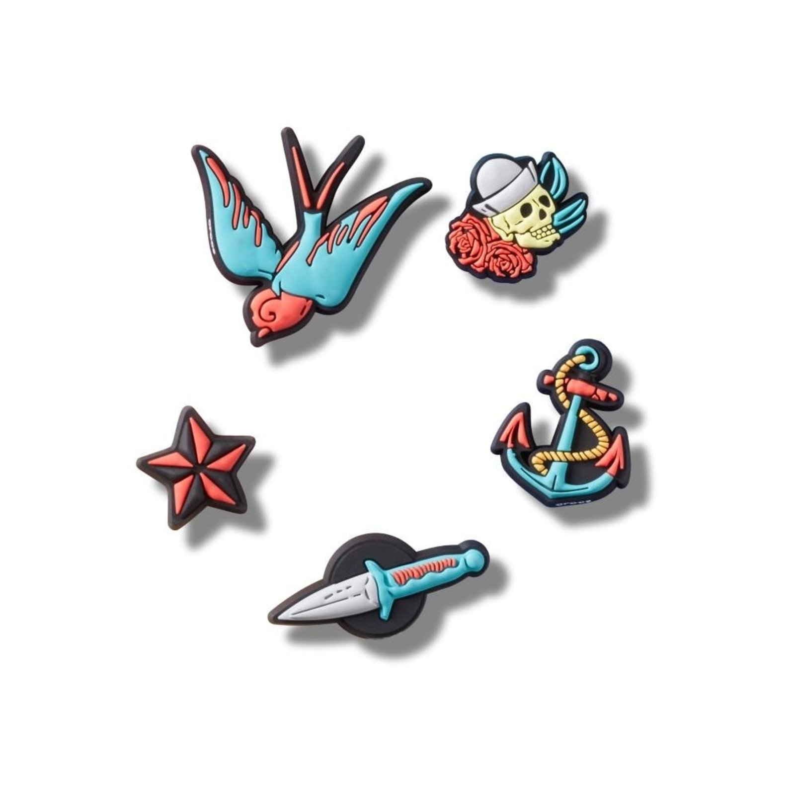 Infantil - Jibbitz™ Tatuagem de Marinheiro Pack com 5 Peças Único Branco