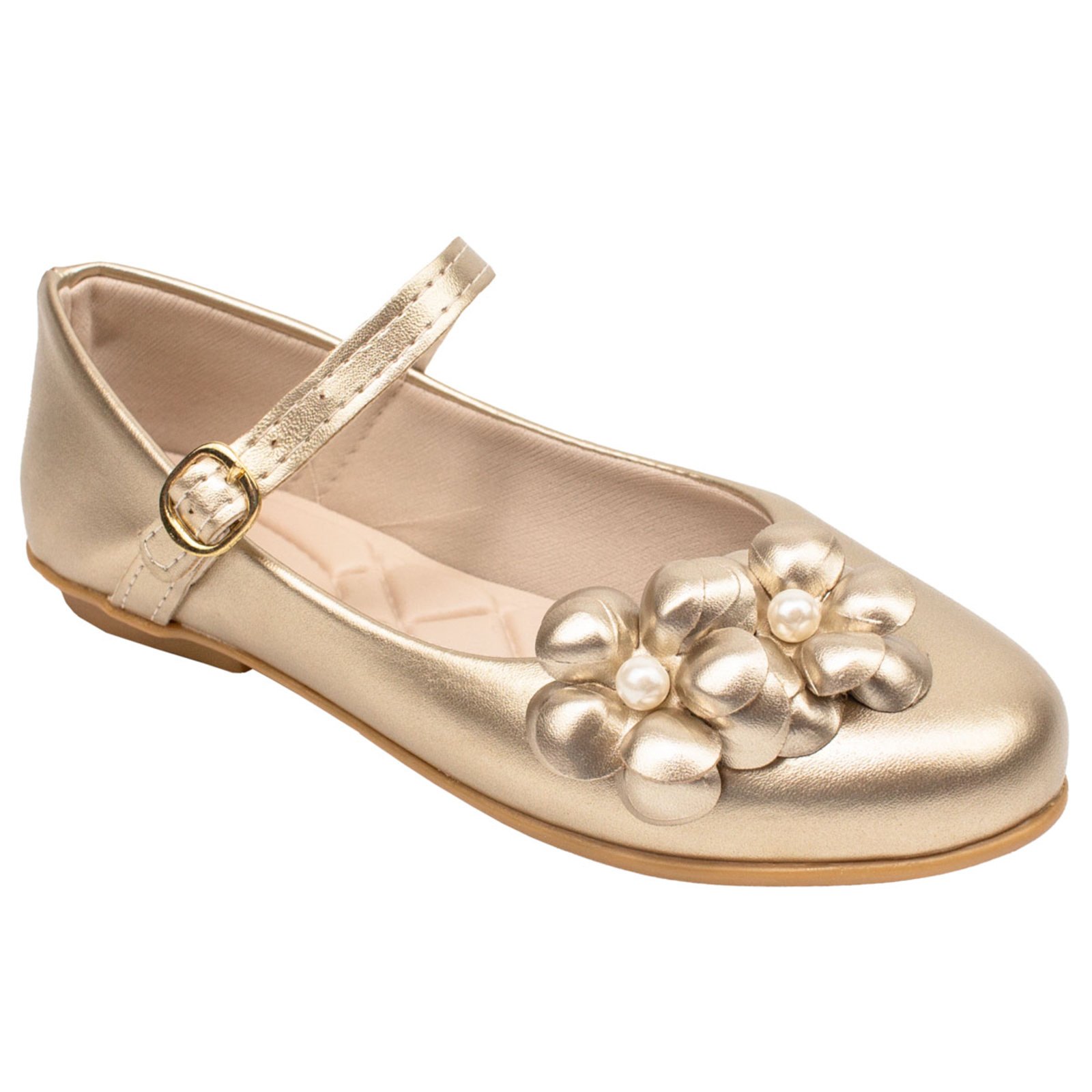 Infantil – Sapatilha Casual Festa Flor Dupla Moldada Moda Confortável 3003 – Dourado