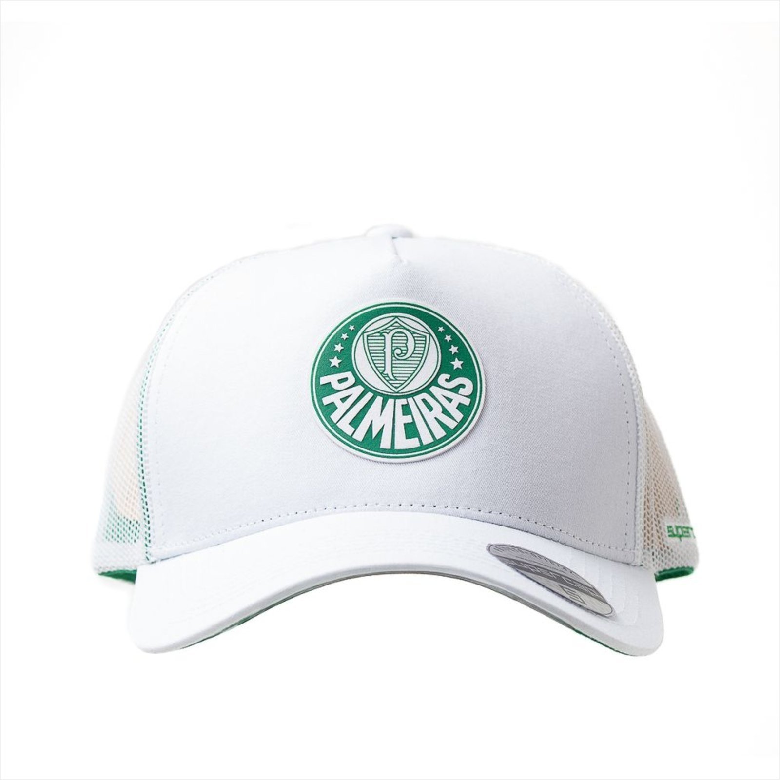 Vista 2 Boné Trucker Unissex Supercap Palmeiras Silk Frontal Supercap branco