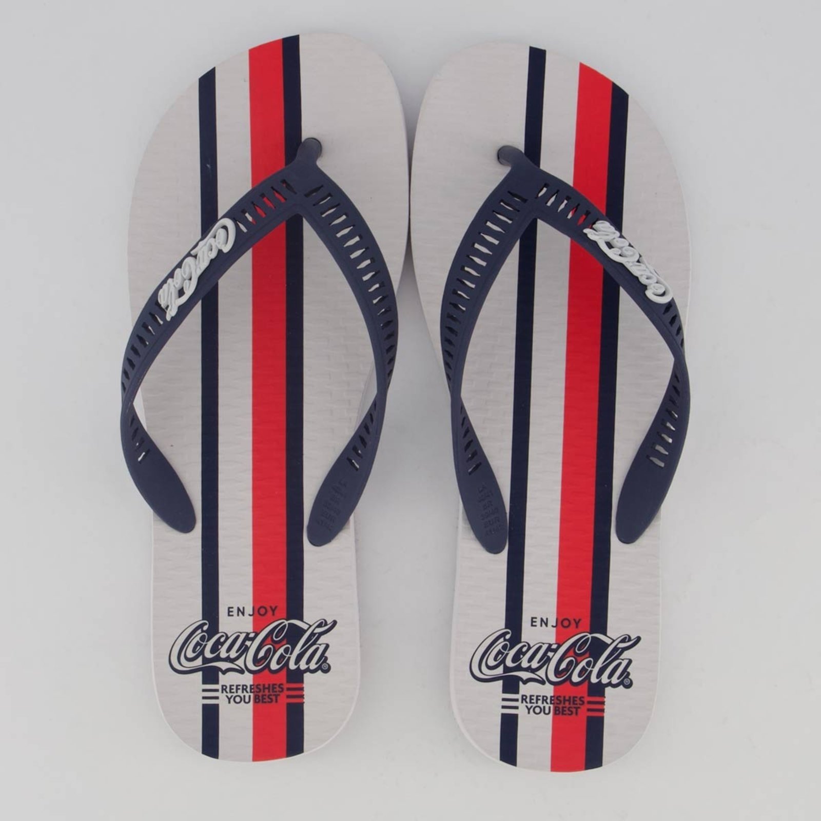 Chinelo Coca Cola Smith Branco e Marinho