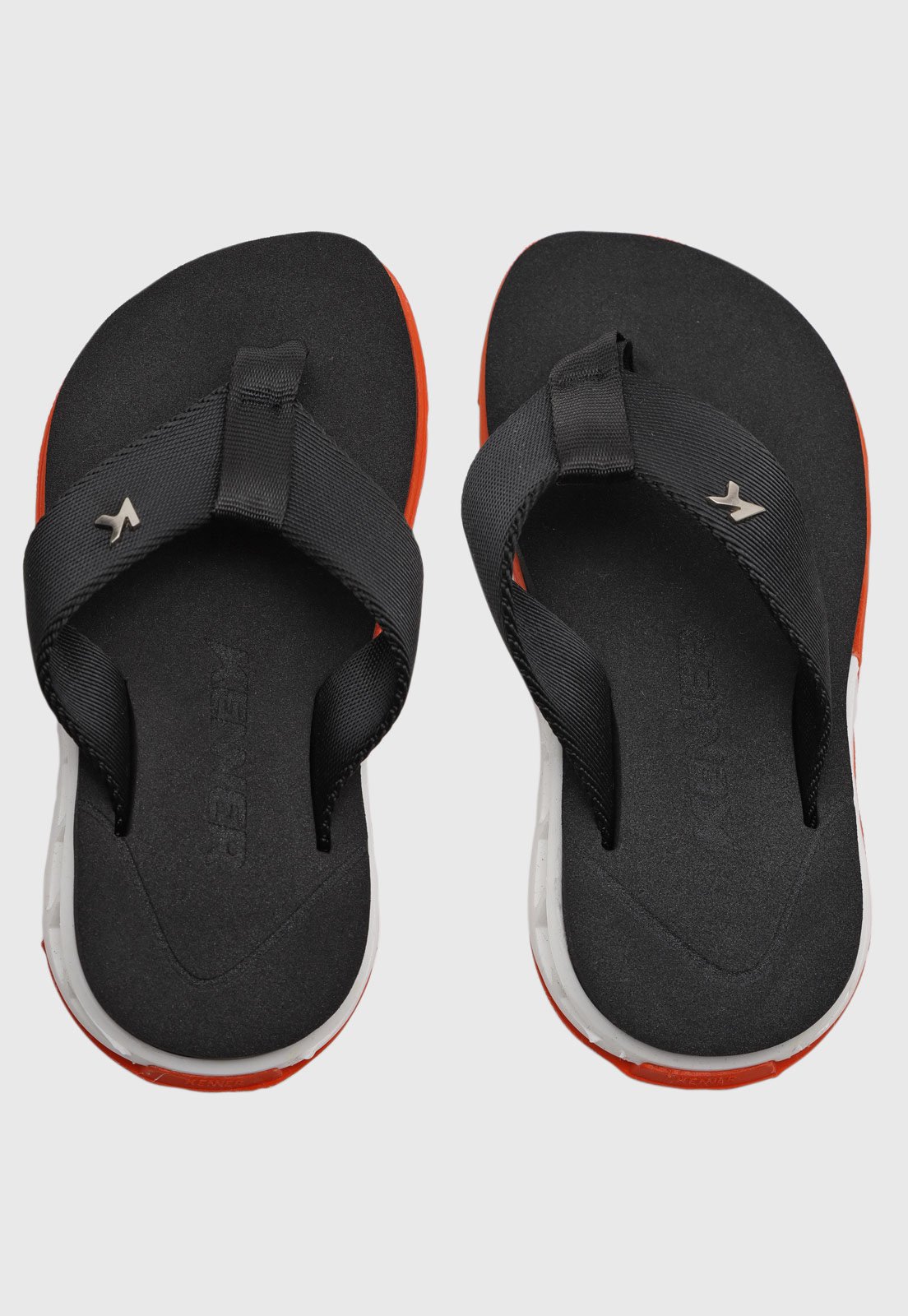 Vista 2 Infantil - Chinelo Kenner Kivah e Laranja preto Kenner preto