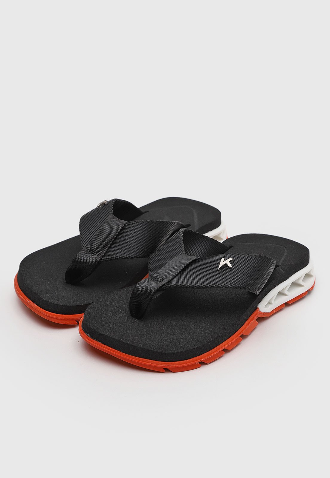 Vista 3 Infantil - Chinelo Kenner Kivah e Laranja preto Kenner preto