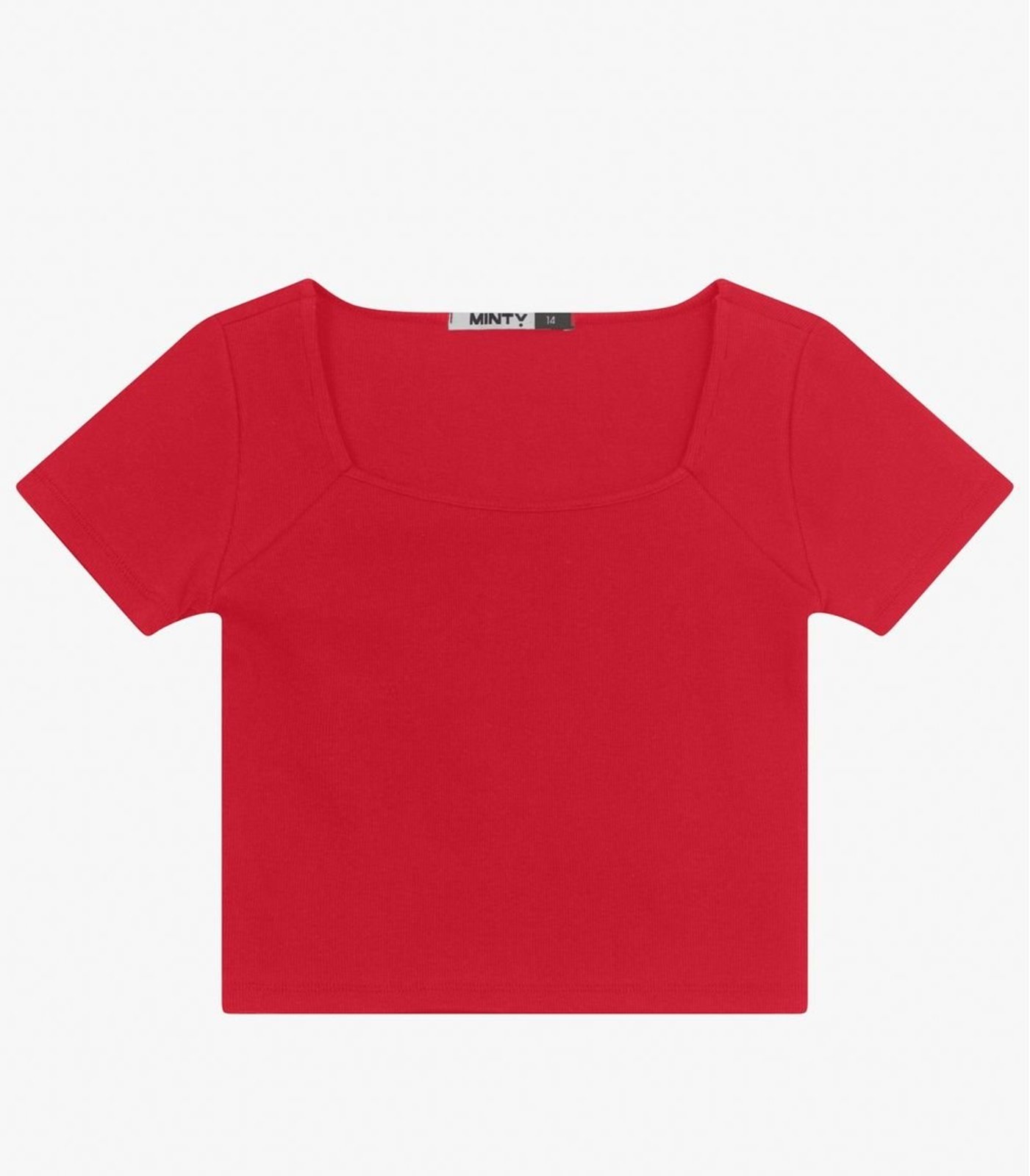 Infantil - Blusa Juvenil Manga Curta em Ribana Minty Vermelho