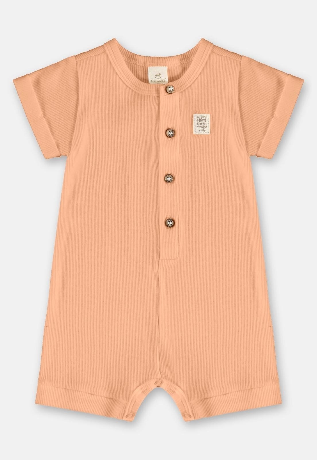 Vista 3 Infantil - Macaquinho Unissex em Ribana Up Baby branco Up Baby branco