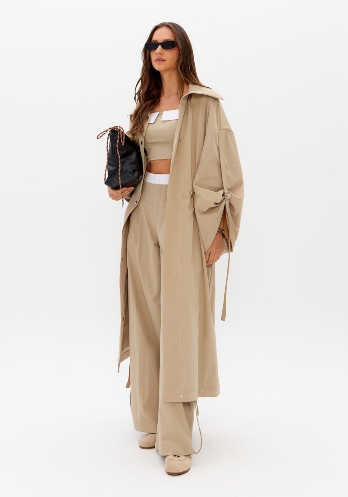 Trench Coat Techno Com Ajuste Na Cintura Sport Easy