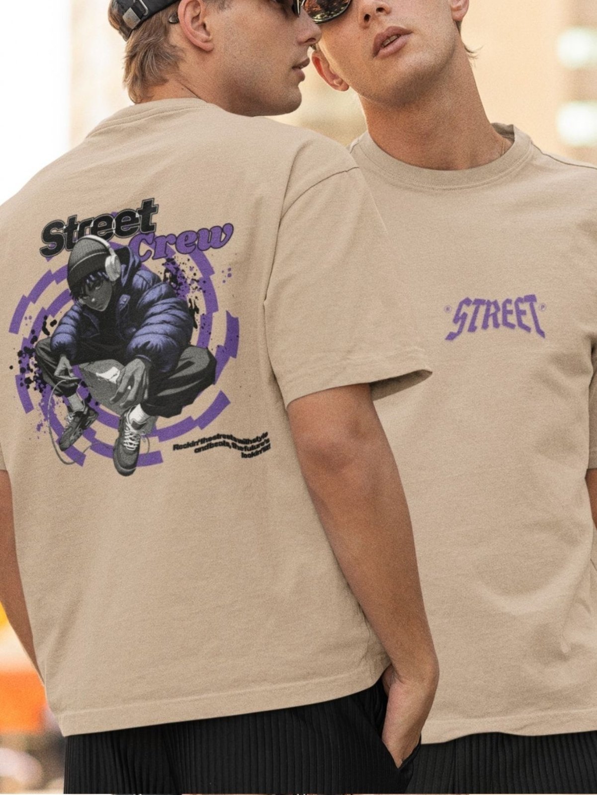 Camiseta Masculina GuGi Hip Hop Street Crew Caqui
