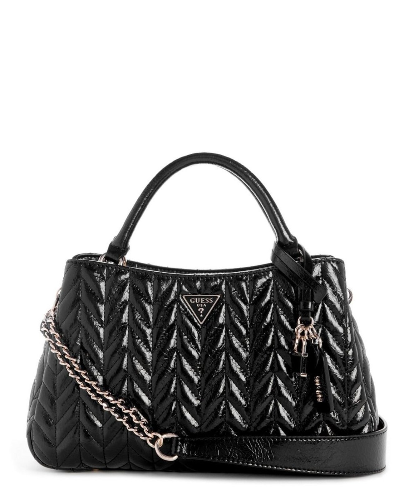 Bolsa Guess Cheryl Compartimentos Satchel Preto