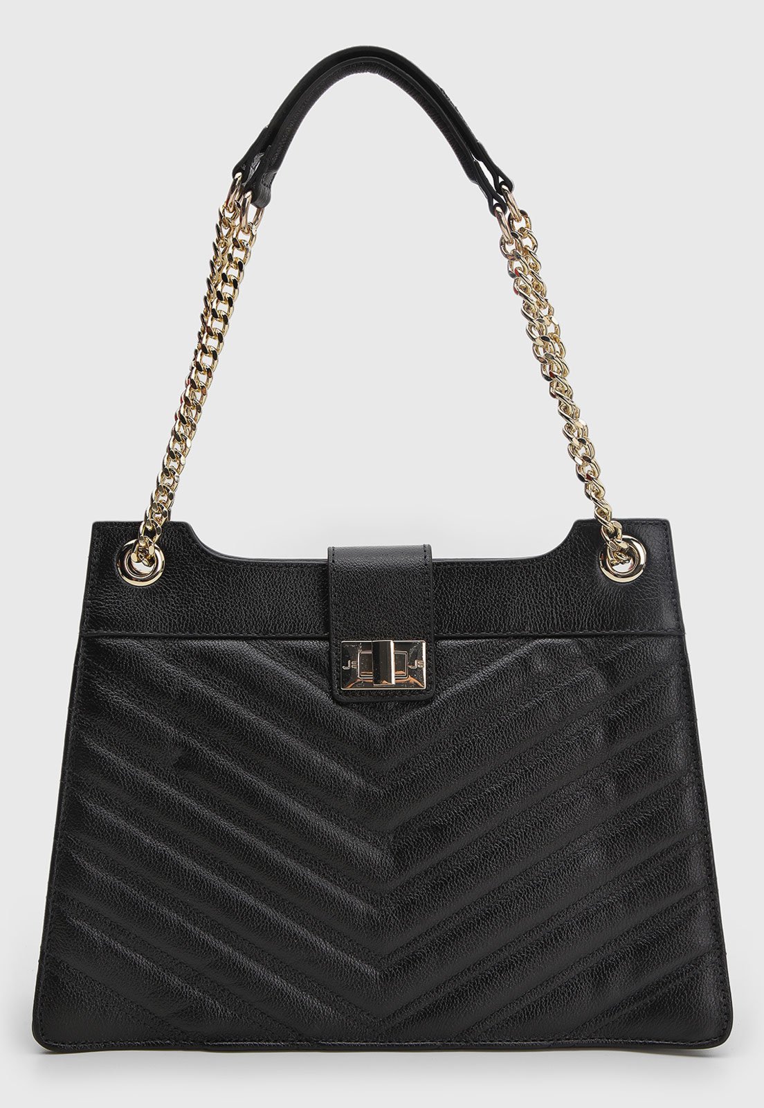 Bolsa Feminina Jorge Bischoff Média Matelassada Preta