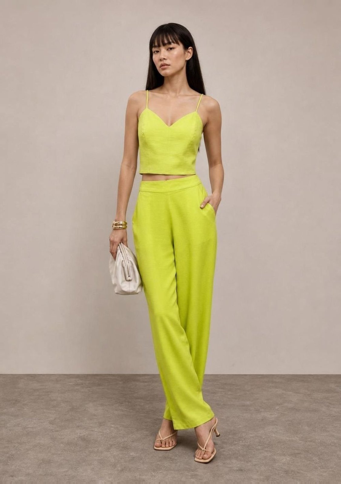 Calça Iódice Reta Alta - Verde