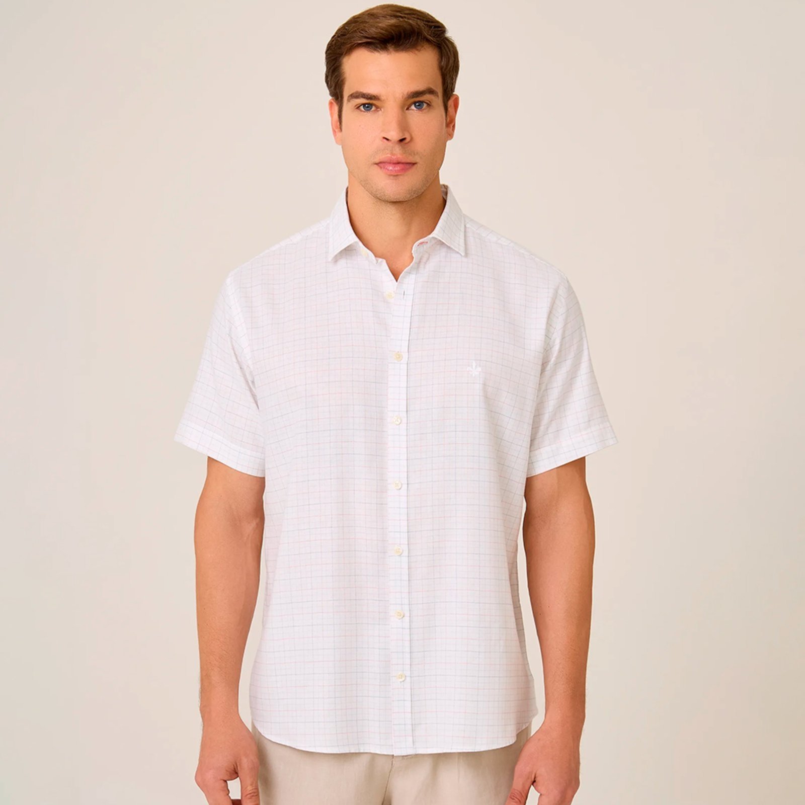 Camisa Dudalina Comfort Xadrez Ox Pr26 Azul Masculino