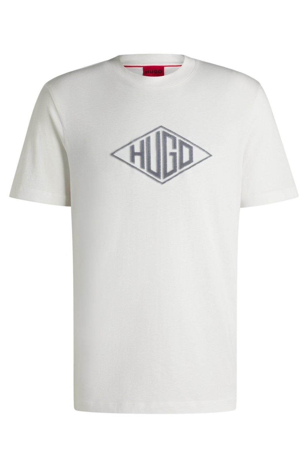 Camiseta Em Jersey De Algodão Com Logo Geométrico Bordado