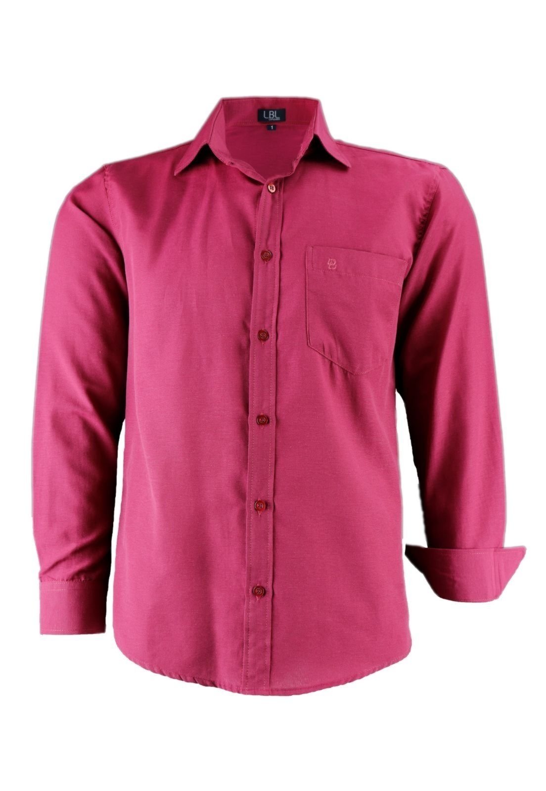 Camisa Manga Longa Lbl Classica Tecido Misto Bordô 3006