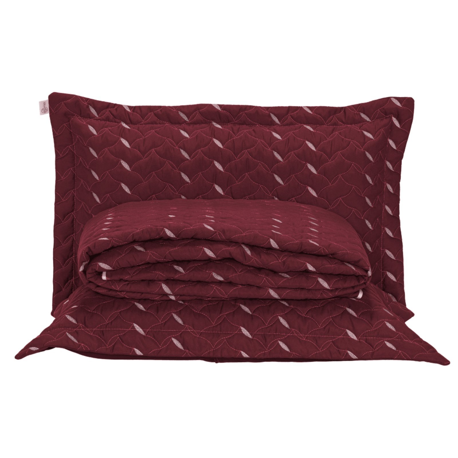 Cobre Leito King Casa Modelo Enxovais Hipercal 400 Fios Bordado Heitor 3 Peças Vermelho Marsala