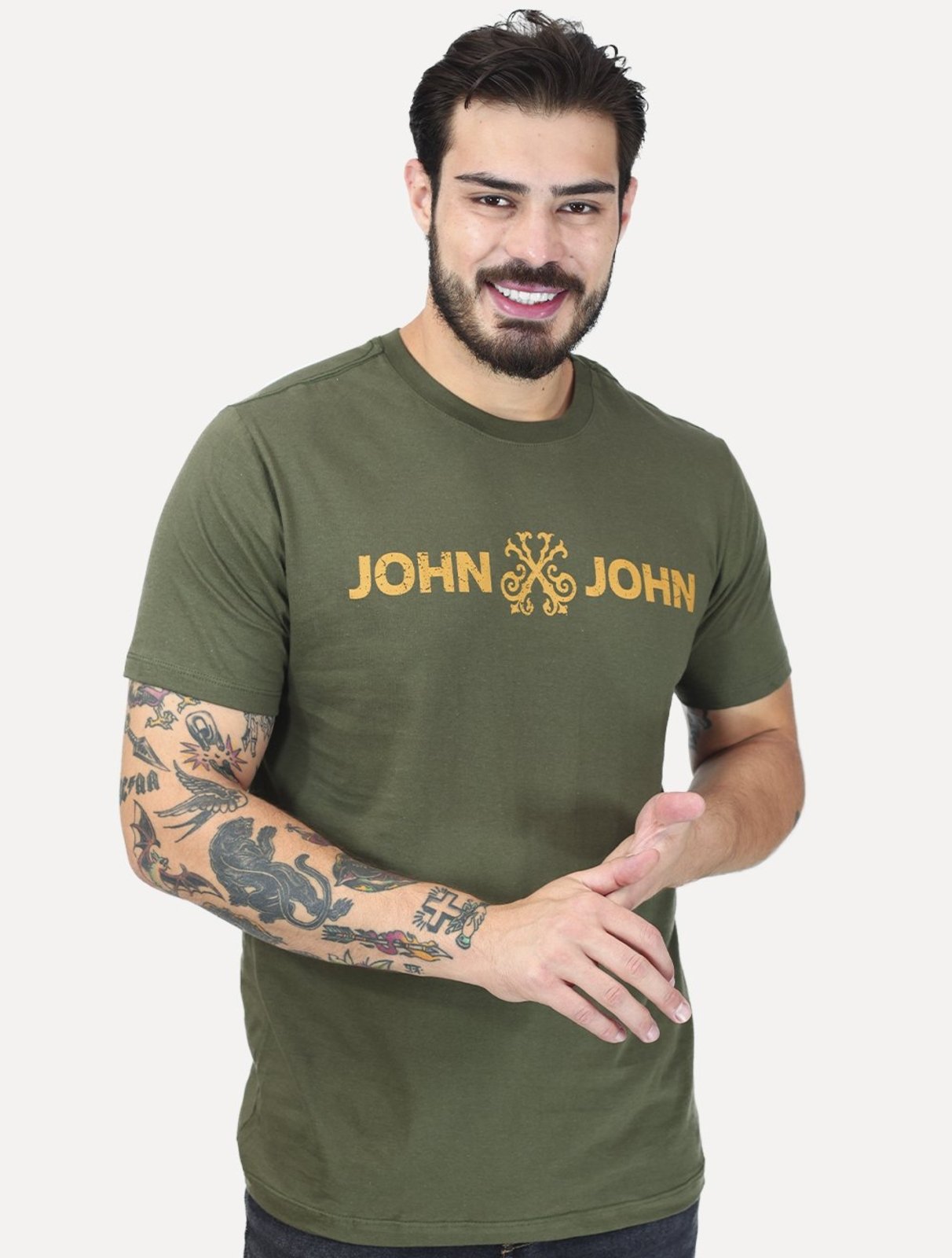 Camiseta John John Masculina Fit Basic Verde Médio