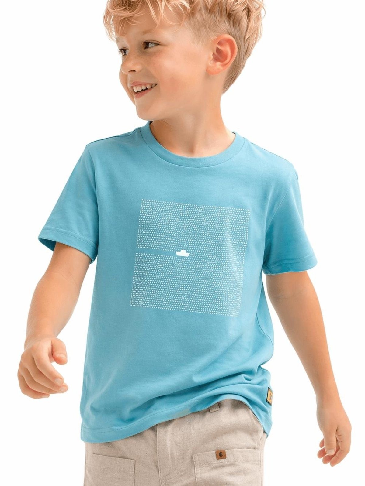 Infantil - Camiseta Menino Barquinho Alphabeto Atlantida Azul
