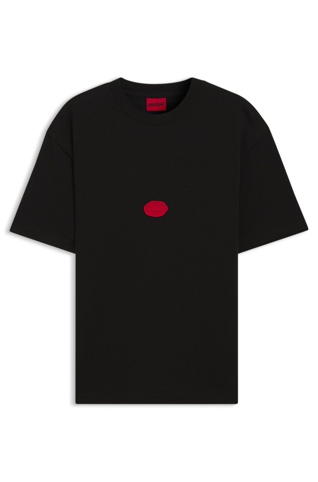 Camiseta Em Jersey De Algodão Com Logo Em Lacre