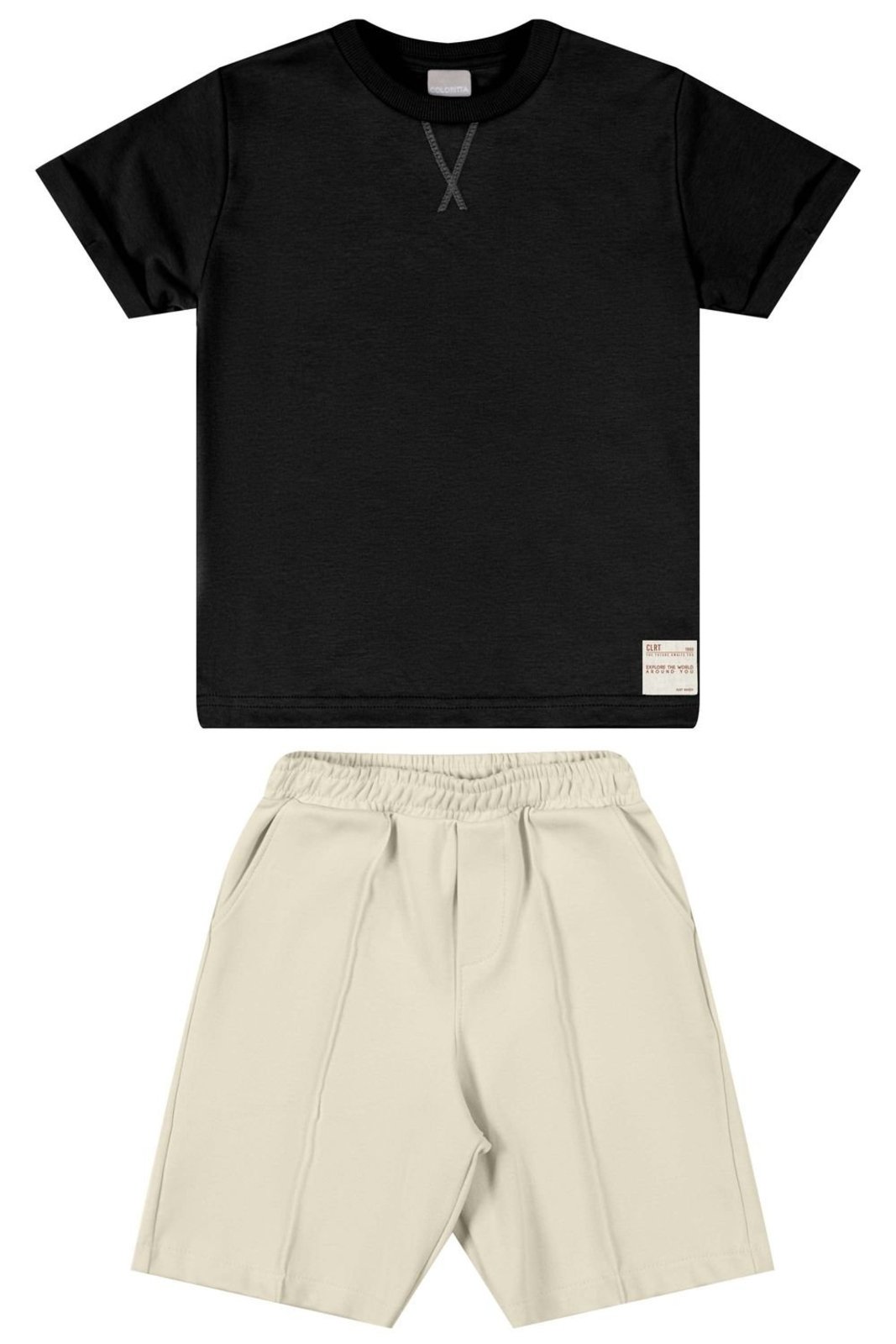 Infantil - Conjunto Menino Gola Bordada Colorittá Preto