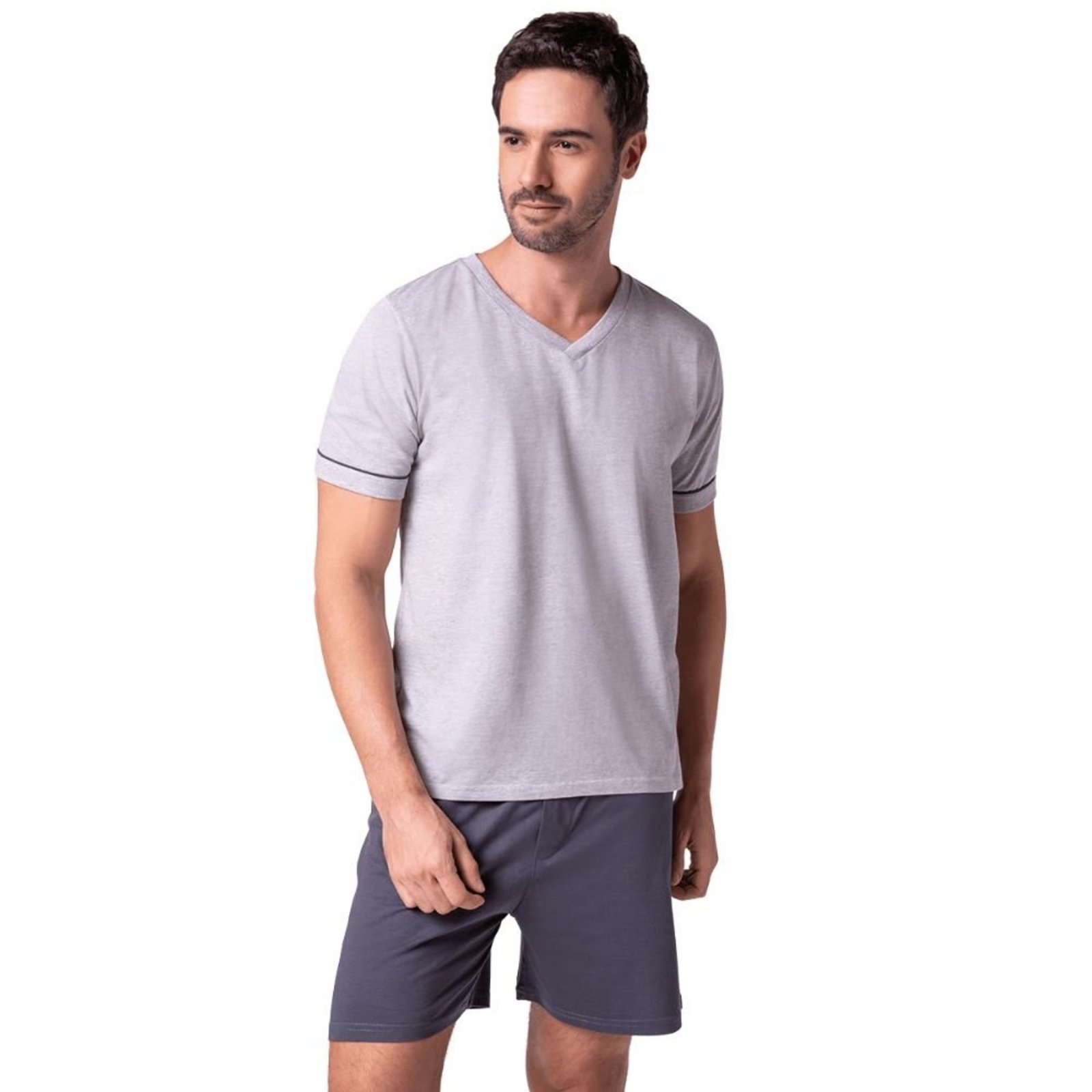 Pijama Curto Gola V Lupo Adulto Masculino 28000-001