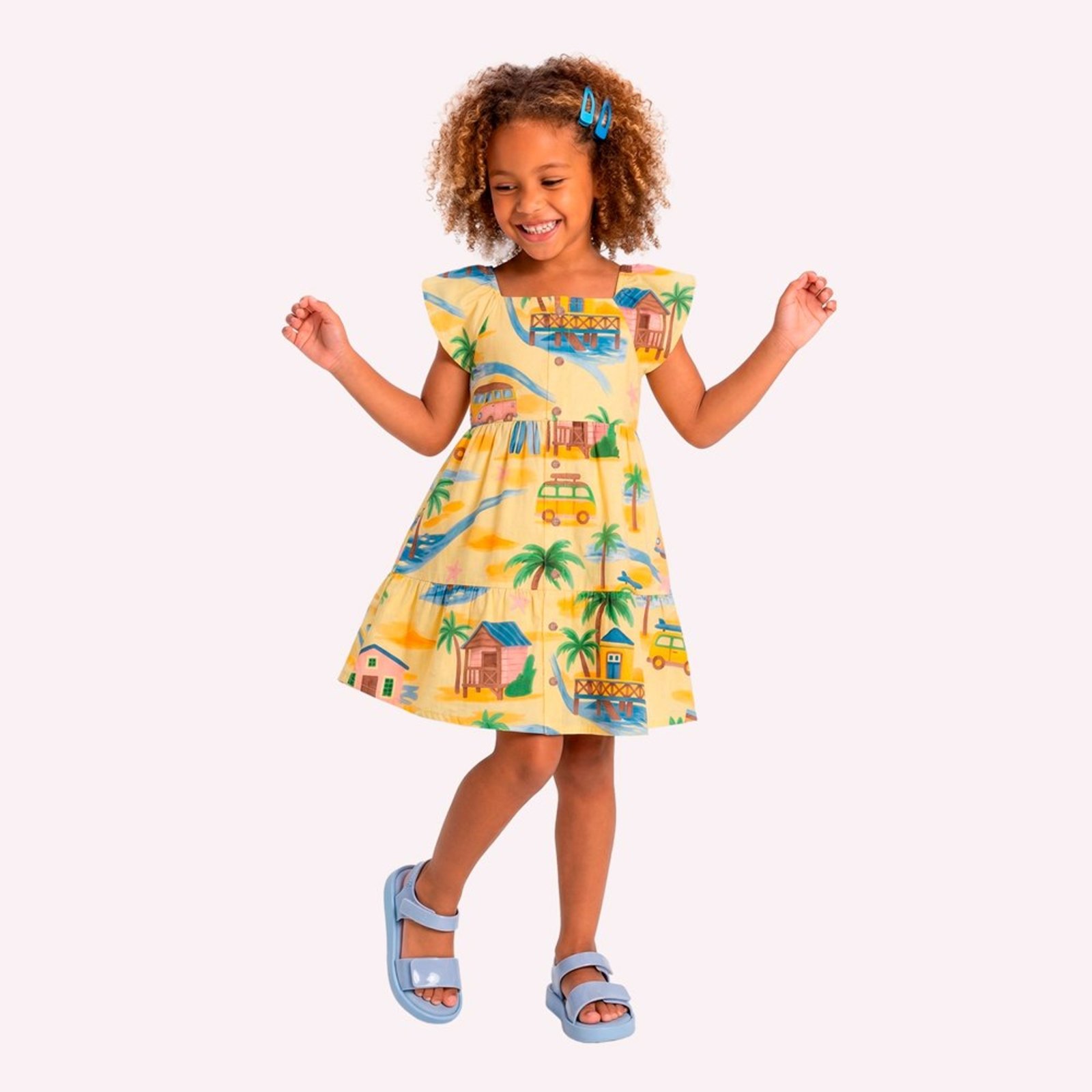 Infantil - Vestido Menina em Cambraia Nanai