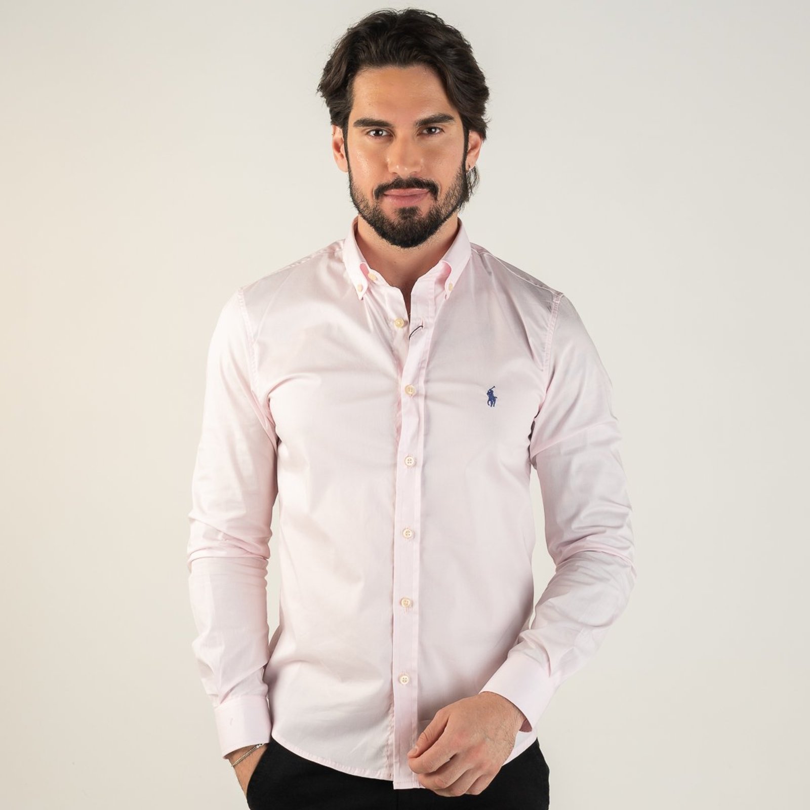 Camisa RL Classic Custom Fit Rosa
