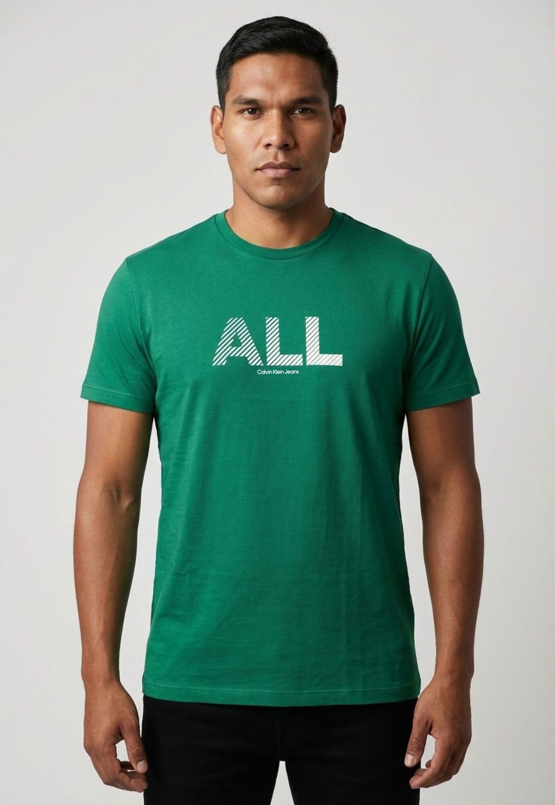 Vista 2 Camiseta Masculina Calvin Klein Jeans Estampa ALL verde Calvin Klein Jeans verde