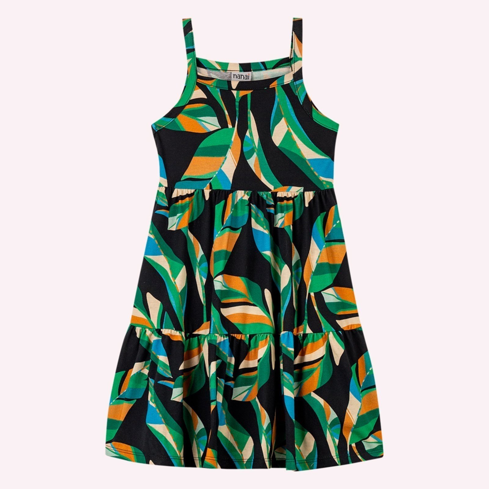 Infantil - Vestido Menina Folhagem Nanai