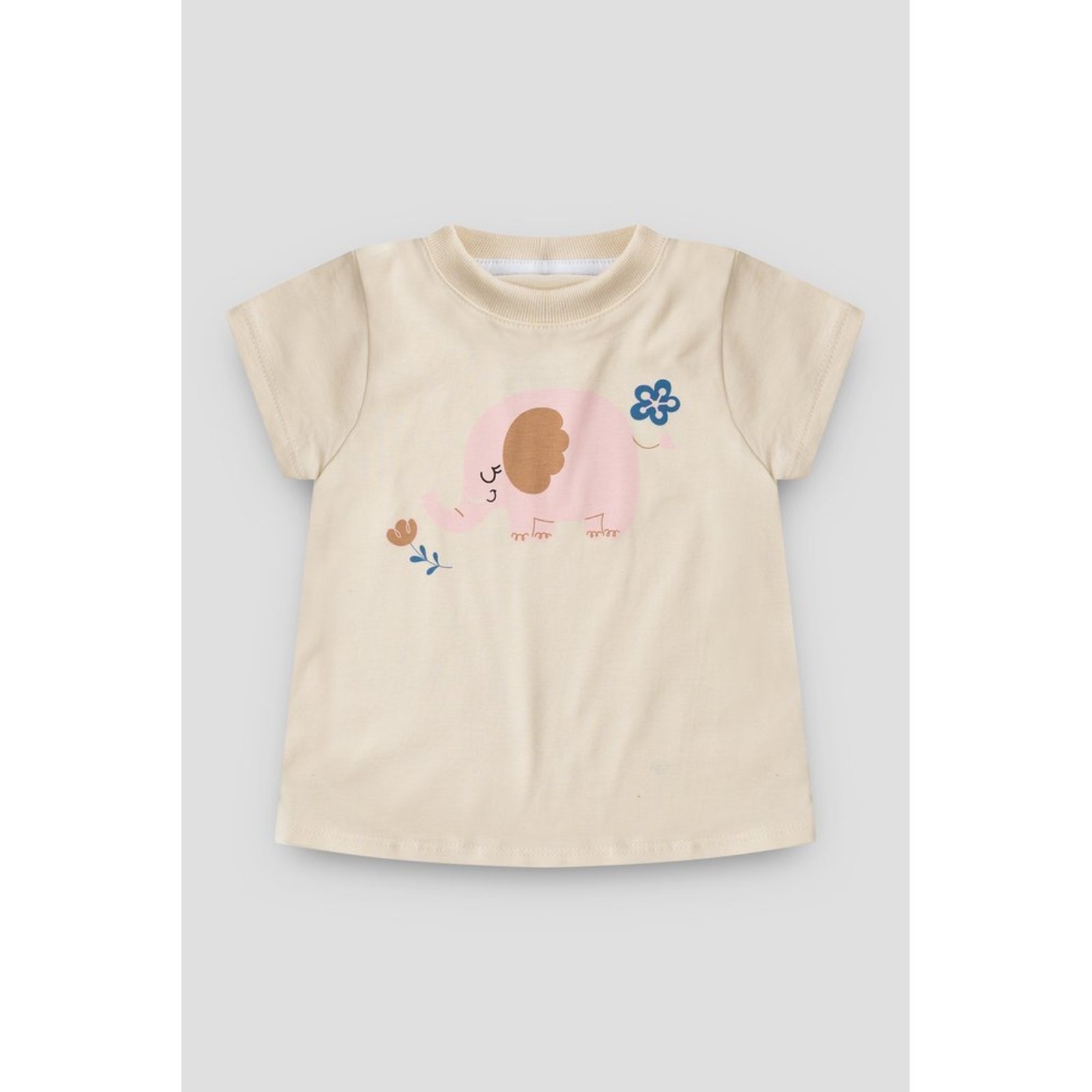 Infantil - Camiseta do Papai Off White Elefante Rosa