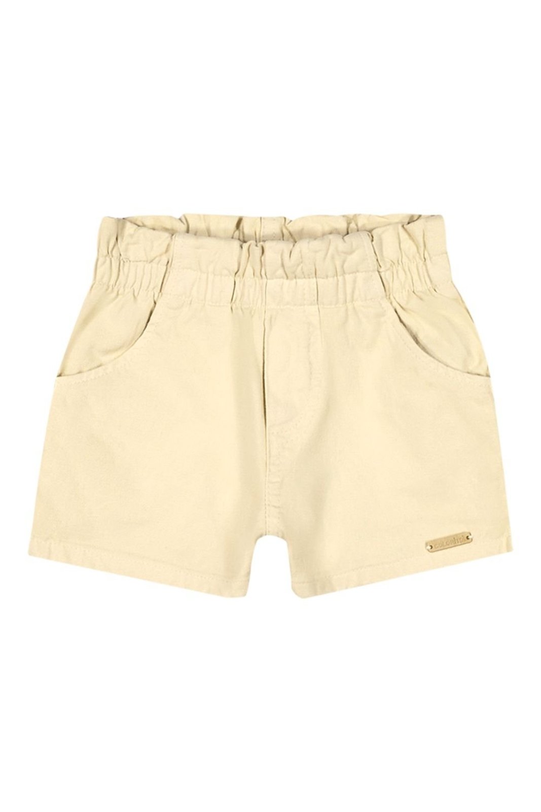 Infantil – Short Menina Sarja Com Bolsos Colorittá Amarelo