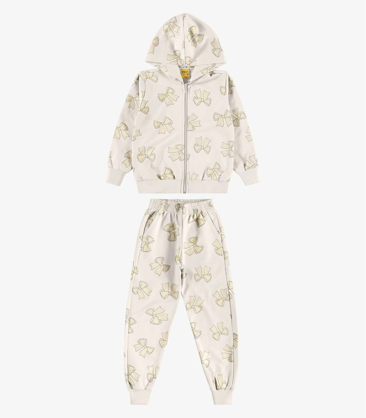 Infantil - Conjunto Jaqueta e Calça Moletom Sarjado Rovi Bege