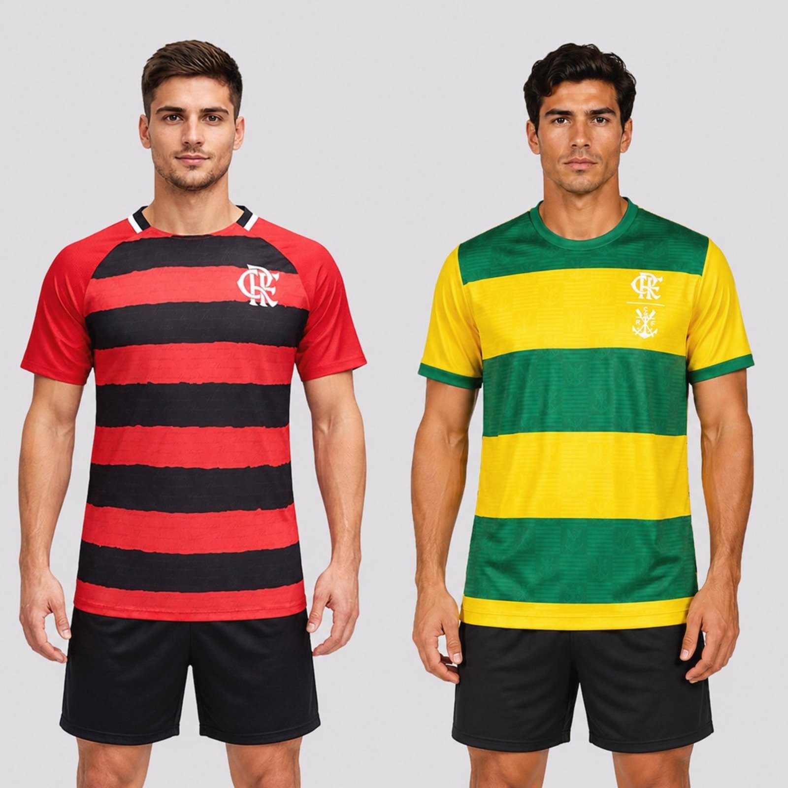 Kit 2 Camisas Flamengo Pairar e Manto Vermelho e Amarelo