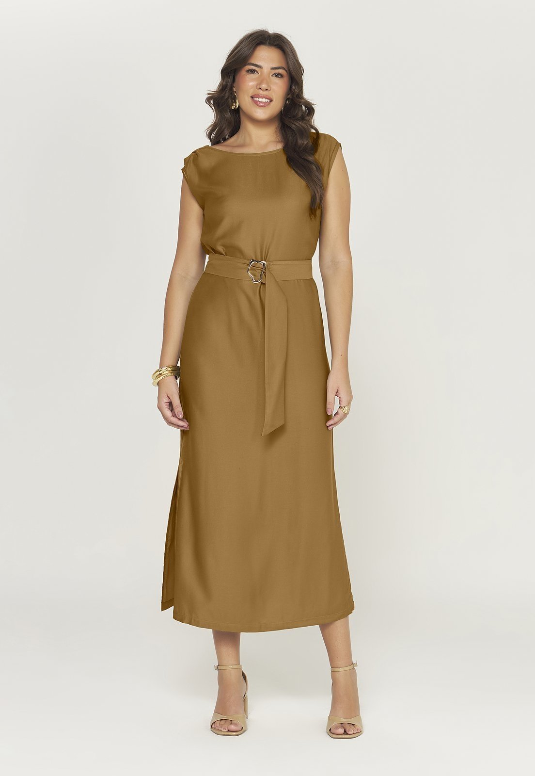 Vestido Viscose Cinto
