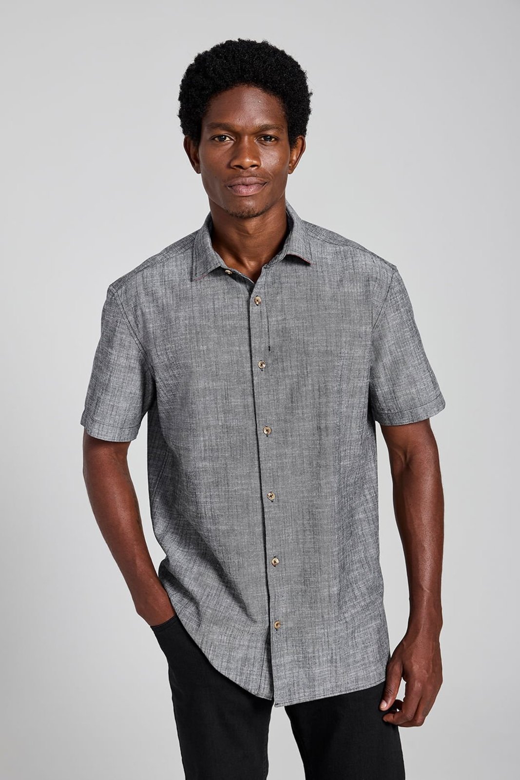 HIGHSTIL Camisa Manga Curta Comfort - Preto