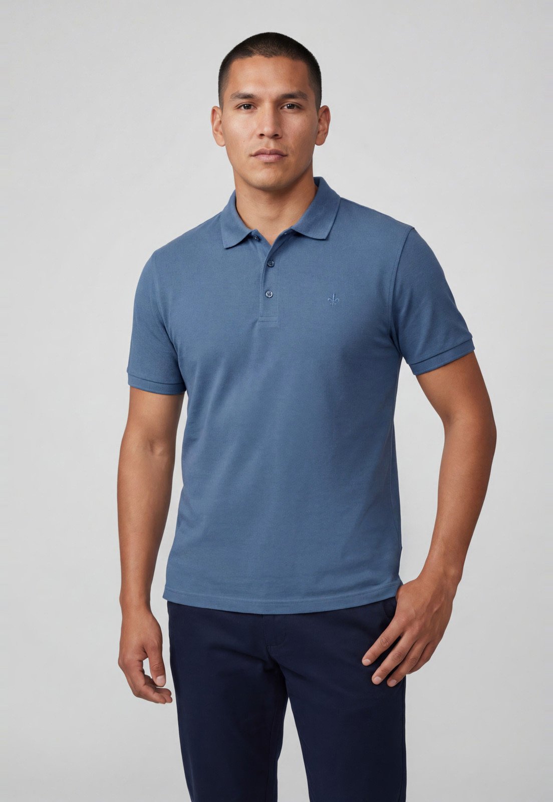 Polo Masculina Dudalina Clássica Azul