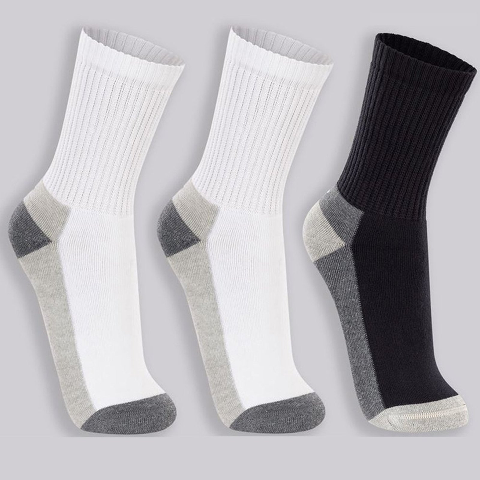 Kit 3 Meias Básica Lupo Cano 16cm Leve Macia Toque Suave Cor: 2Branco-1Preto