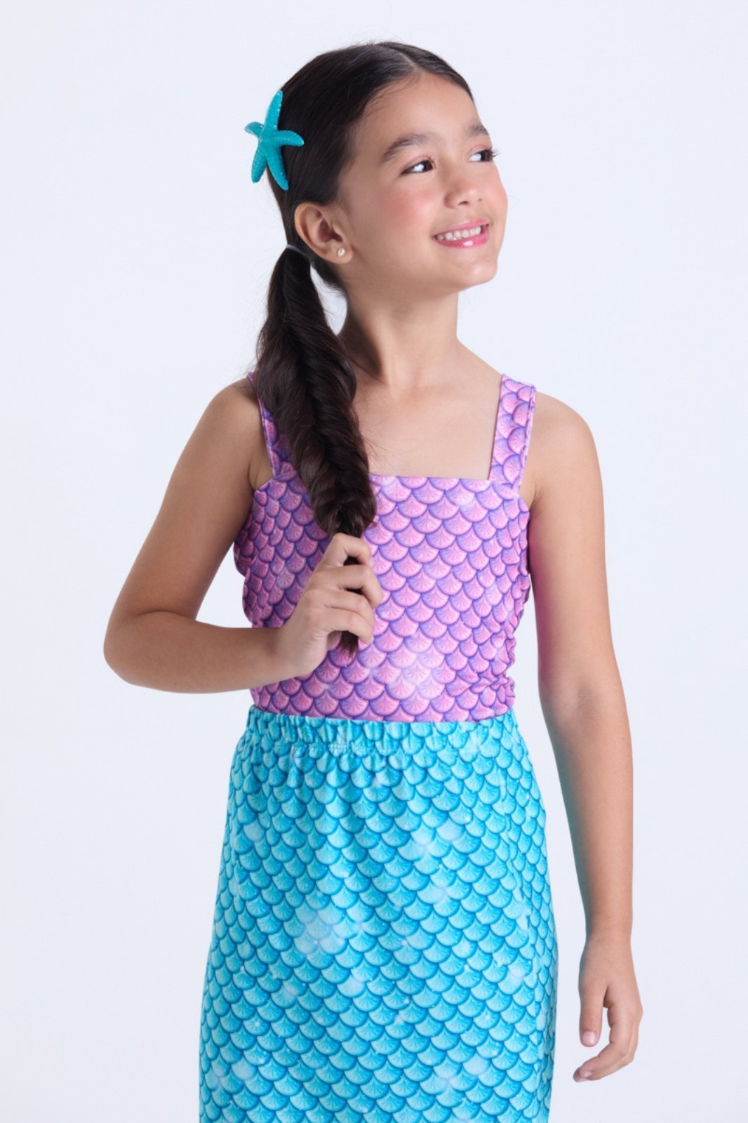Vista 3 Infantil - Conjunto Menina Verão Sereia VIDA COSTEIRA roxo VIDA COSTEIRA roxo