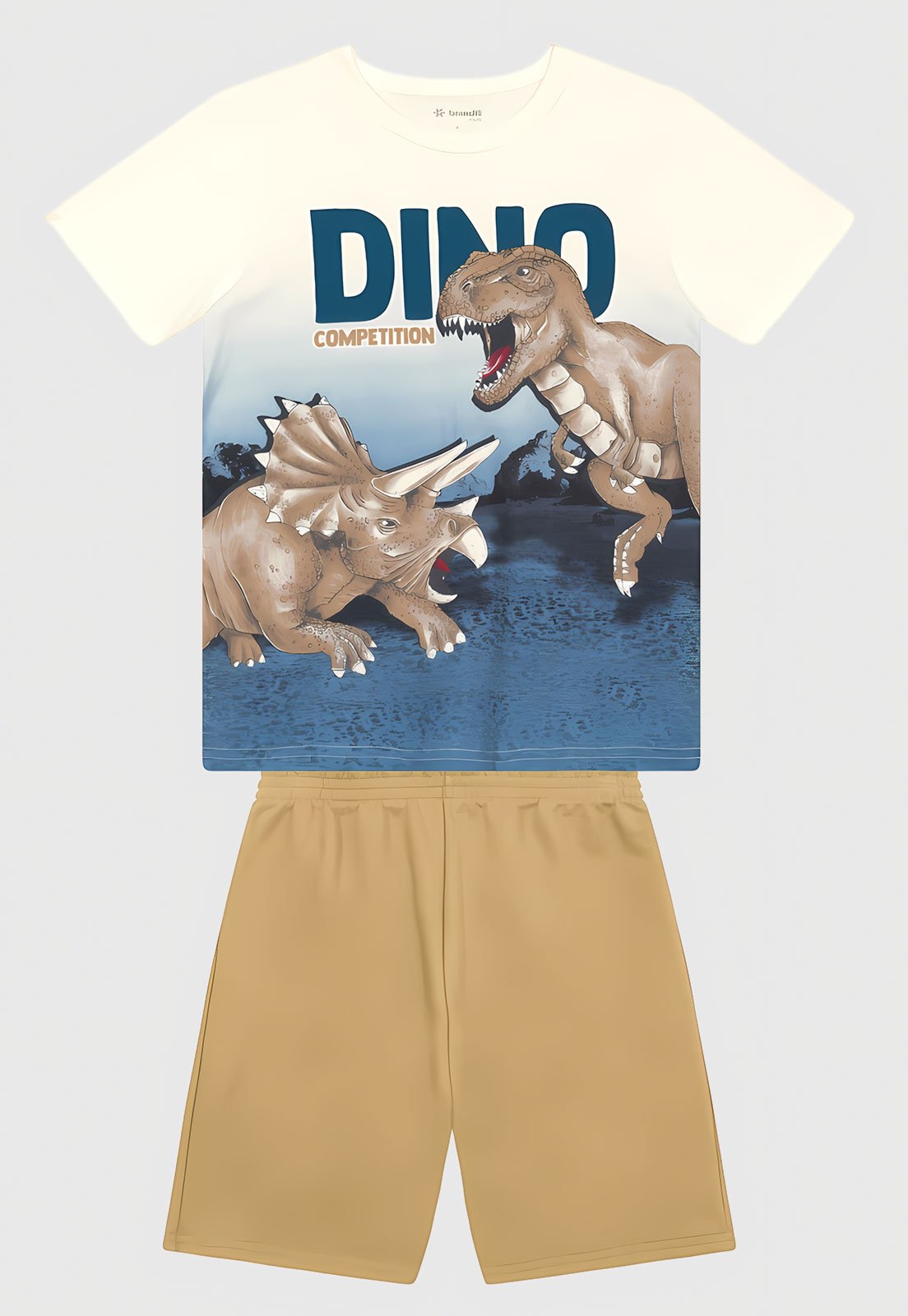 Infantil - Conjunto Brandili Estampa Dinossauro Branco