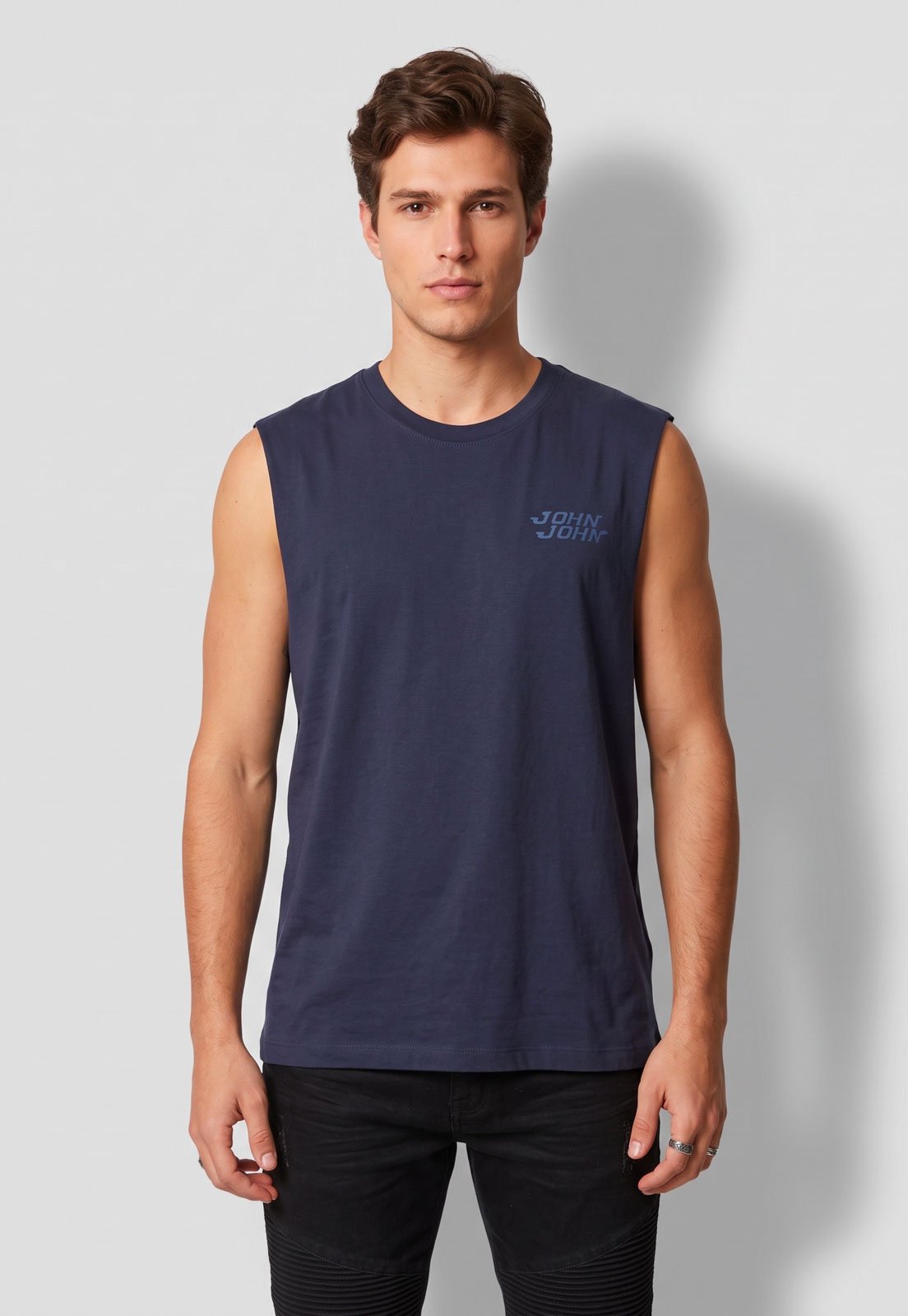 Regata Masculina John John Logo Azul Marinho