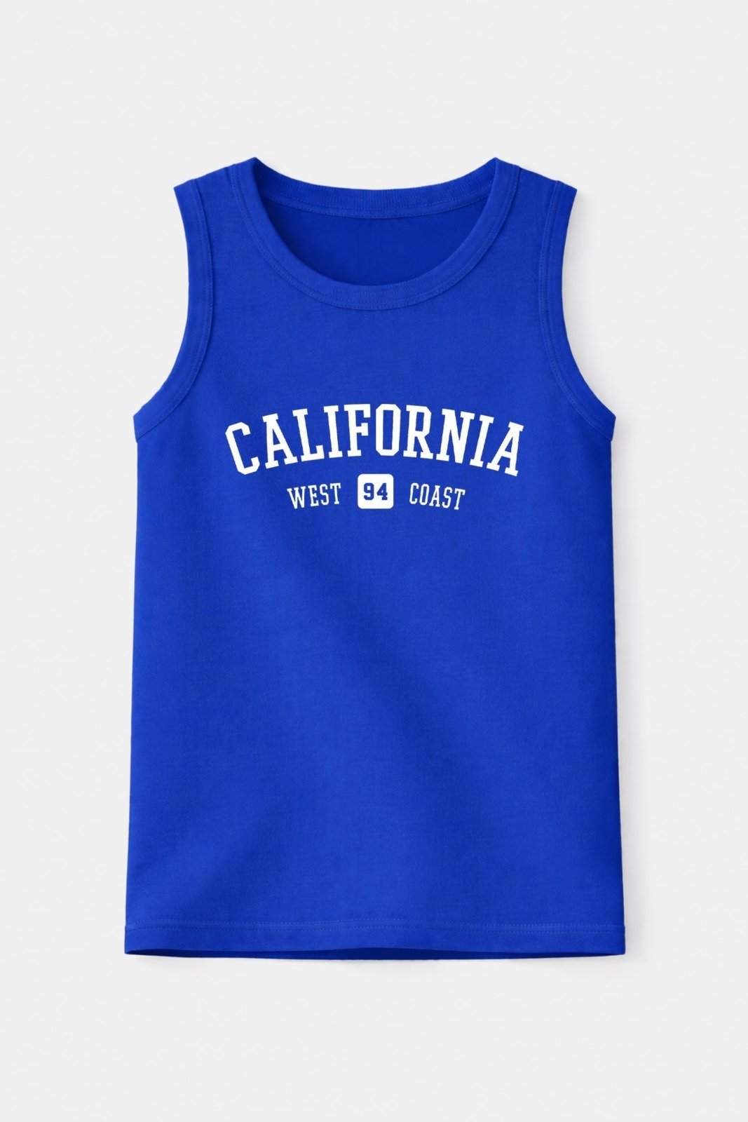 Infantil - Camiseta Regata Masculina Algodão California Azul Royal - Babei no Look