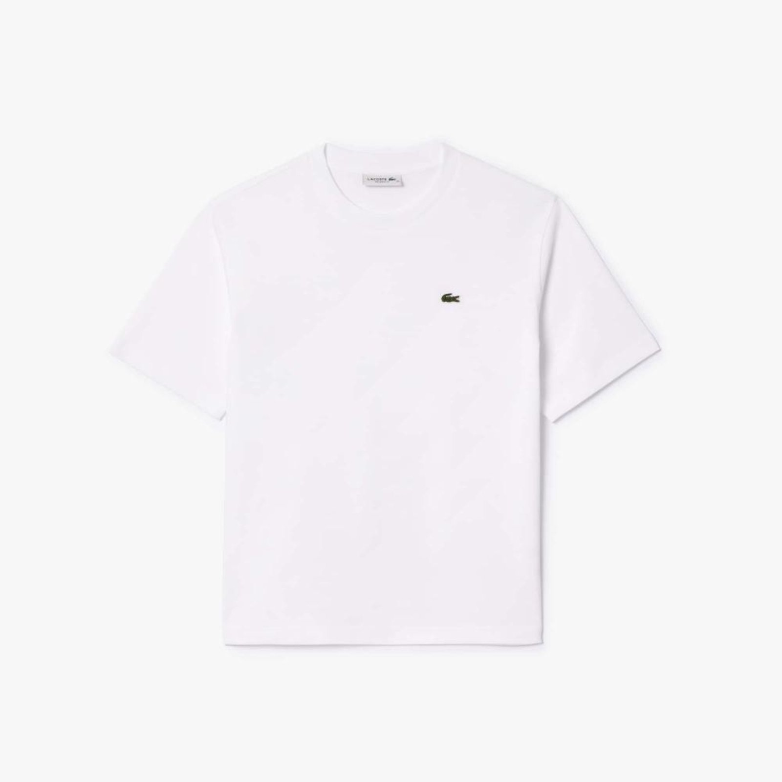 Camiseta Lacoste de Algodão Pima Jersey Leve de Ajuste Relaxado Branco