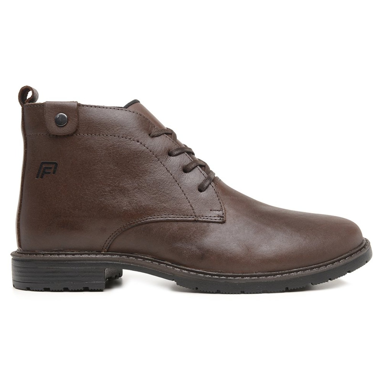 Bota Couro Masculina Chukka Boot Com Cadarço Couro Cadarço Marrom