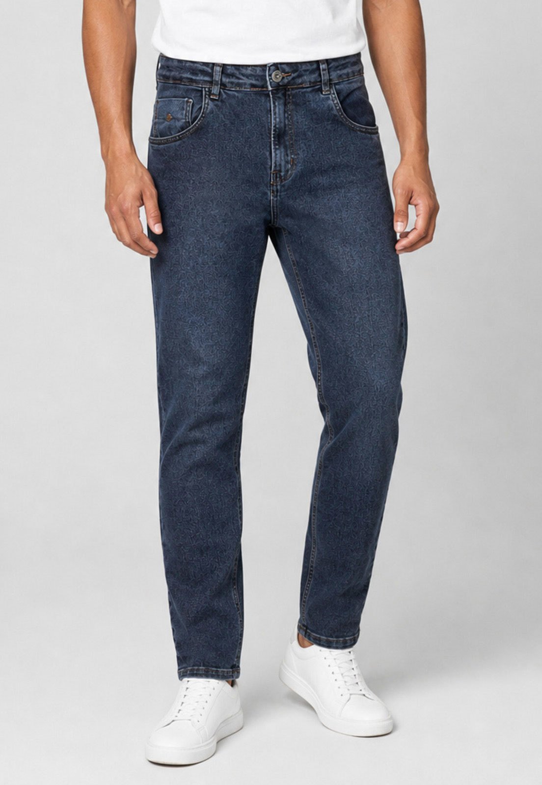 Calça Masculina Aeropostale Jeans Cintura Média Carrot Azul Escuro